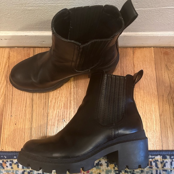 Chelsea Lug Boots with Block Heel - Picture 3 of 5